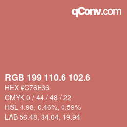 カラーコード: RGB 199 110.6 102.6 | qconv.com