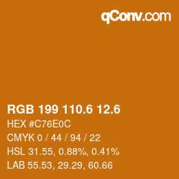 カラーコード: RGB 199 110.6 12.6 | qconv.com