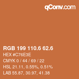 カラーコード: RGB 199 110.6 62.6 | qconv.com