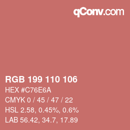 Color code: RGB 199 110 106 | qconv.com