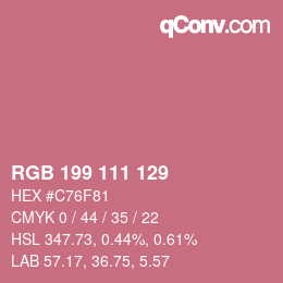 Color code: RGB 199 111 129 | qconv.com