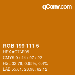 Color code: RGB 199 111 5 | qconv.com