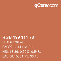 颜色代码: RGB 199 111 78 | qconv.com