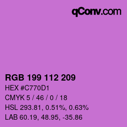 Color code: RGB 199 112 209 | qconv.com