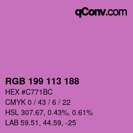颜色代码: RGB 199 113 188 | qconv.com