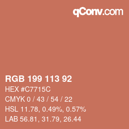 Farbcode: RGB 199 113 92 | qconv.com