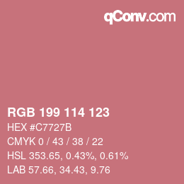 カラーコード: RGB 199 114 123 | qconv.com