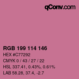 Color code: RGB 199 114 146 | qconv.com