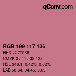 Farbcode: RGB 199 117 136 | qconv.com