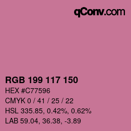 颜色代码: RGB 199 117 150 | qconv.com