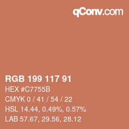 Farbcode: RGB 199 117 91 | qconv.com