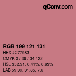 颜色代码: RGB 199 121 131 | qconv.com