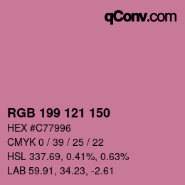 Color code: RGB 199 121 150 | qconv.com