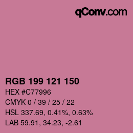 颜色代码: RGB 199 121 150 | qconv.com