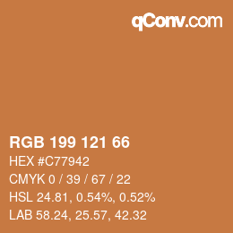 Farbcode: RGB 199 121 66 | qconv.com