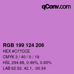 Color code: RGB 199 124 206 | qconv.com