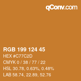 Color code: RGB 199 124 45 | qconv.com