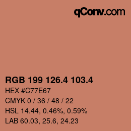 カラーコード: RGB 199 126.4 103.4 | qconv.com