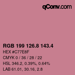 カラーコード: RGB 199 126.8 143.4 | qconv.com