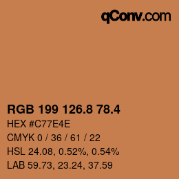 カラーコード: RGB 199 126.8 78.4 | qconv.com