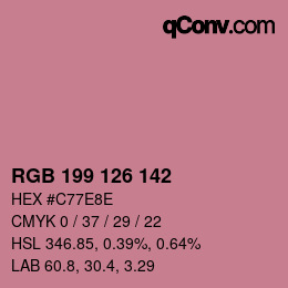 Color code: RGB 199 126 142 | qconv.com
