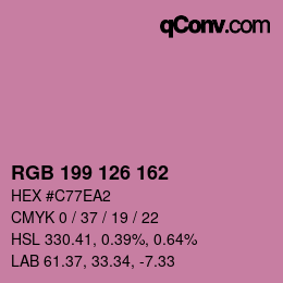 Color code: RGB 199 126 162 | qconv.com
