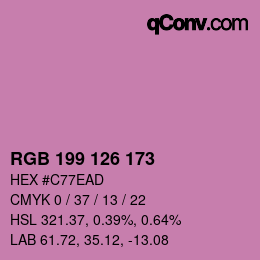 カラーコード: RGB 199 126 173 | qconv.com