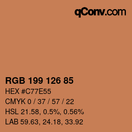 Color code: RGB 199 126 85 | qconv.com