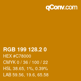 カラーコード: RGB 199 128.2 0 | qconv.com