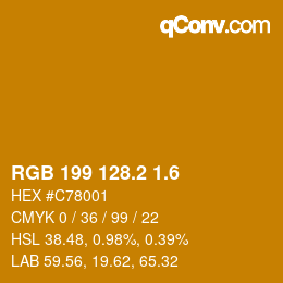 カラーコード: RGB 199 128.2 1.6 | qconv.com