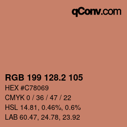 Color code: RGB 199 128.2 105 | qconv.com