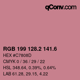 カラーコード: RGB 199 128.2 141.6 | qconv.com