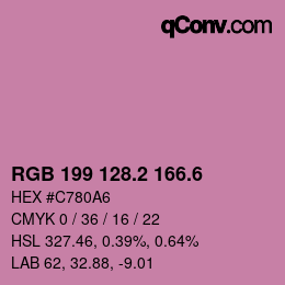 カラーコード: RGB 199 128.2 166.6 | qconv.com