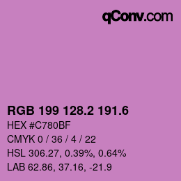 カラーコード: RGB 199 128.2 191.6 | qconv.com