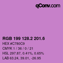 カラーコード: RGB 199 128.2 201.6 | qconv.com