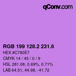 カラーコード: RGB 199 128.2 231.6 | qconv.com