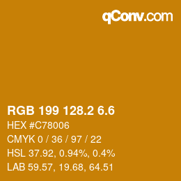 カラーコード: RGB 199 128.2 6.6 | qconv.com