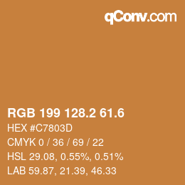 カラーコード: RGB 199 128.2 61.6 | qconv.com