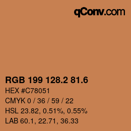 カラーコード: RGB 199 128.2 81.6 | qconv.com