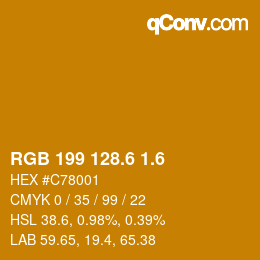 カラーコード: RGB 199 128.6 1.6 | qconv.com