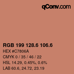 カラーコード: RGB 199 128.6 106.6 | qconv.com