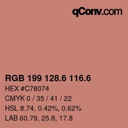 カラーコード: RGB 199 128.6 116.6 | qconv.com