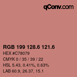 カラーコード: RGB 199 128.6 121.6 | qconv.com