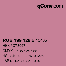 カラーコード: RGB 199 128.6 151.6 | qconv.com
