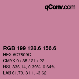 カラーコード: RGB 199 128.6 156.6 | qconv.com