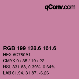 カラーコード: RGB 199 128.6 161.6 | qconv.com