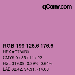 カラーコード: RGB 199 128.6 176.6 | qconv.com