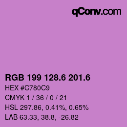 カラーコード: RGB 199 128.6 201.6 | qconv.com