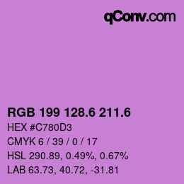 カラーコード: RGB 199 128.6 211.6 | qconv.com