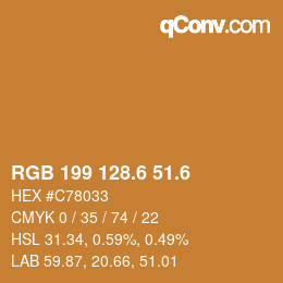 カラーコード: RGB 199 128.6 51.6 | qconv.com